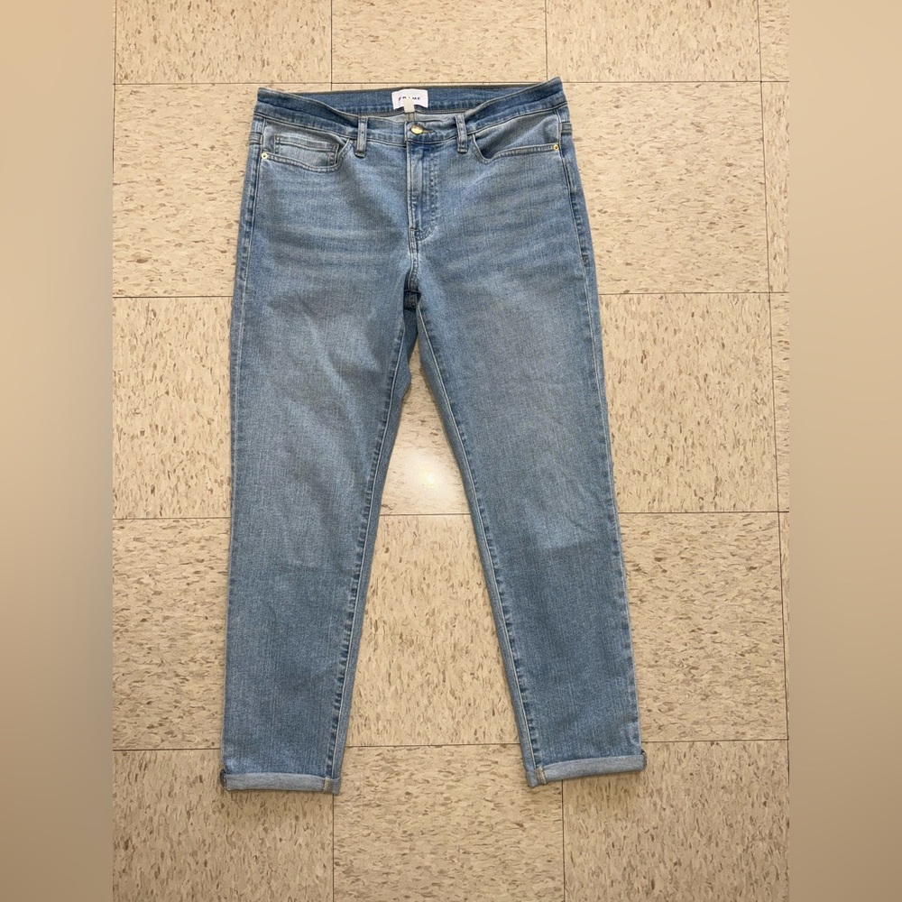 Frame Denim Light Blue Straight Leg Jeans